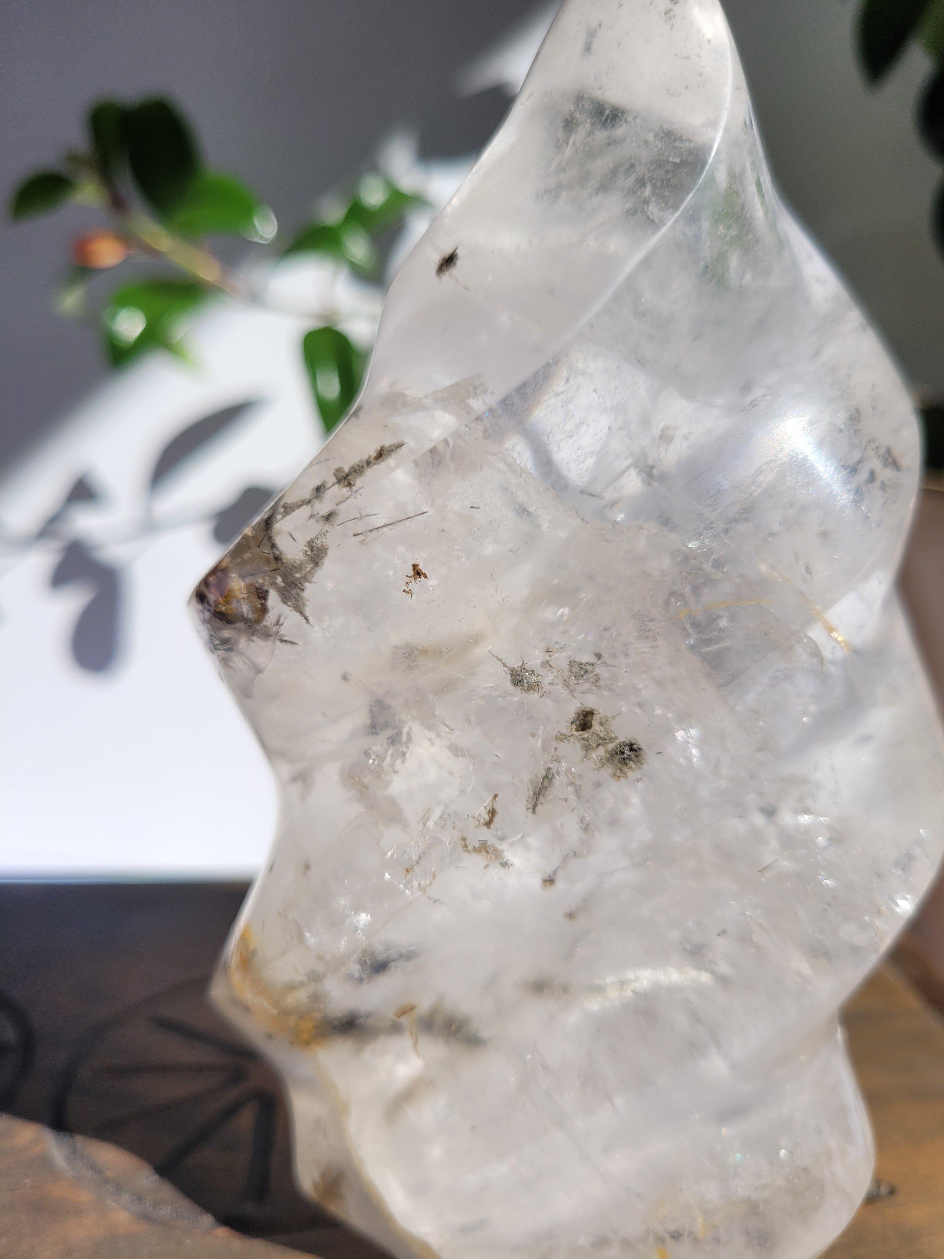 Clear Quartz with inclusions Flame