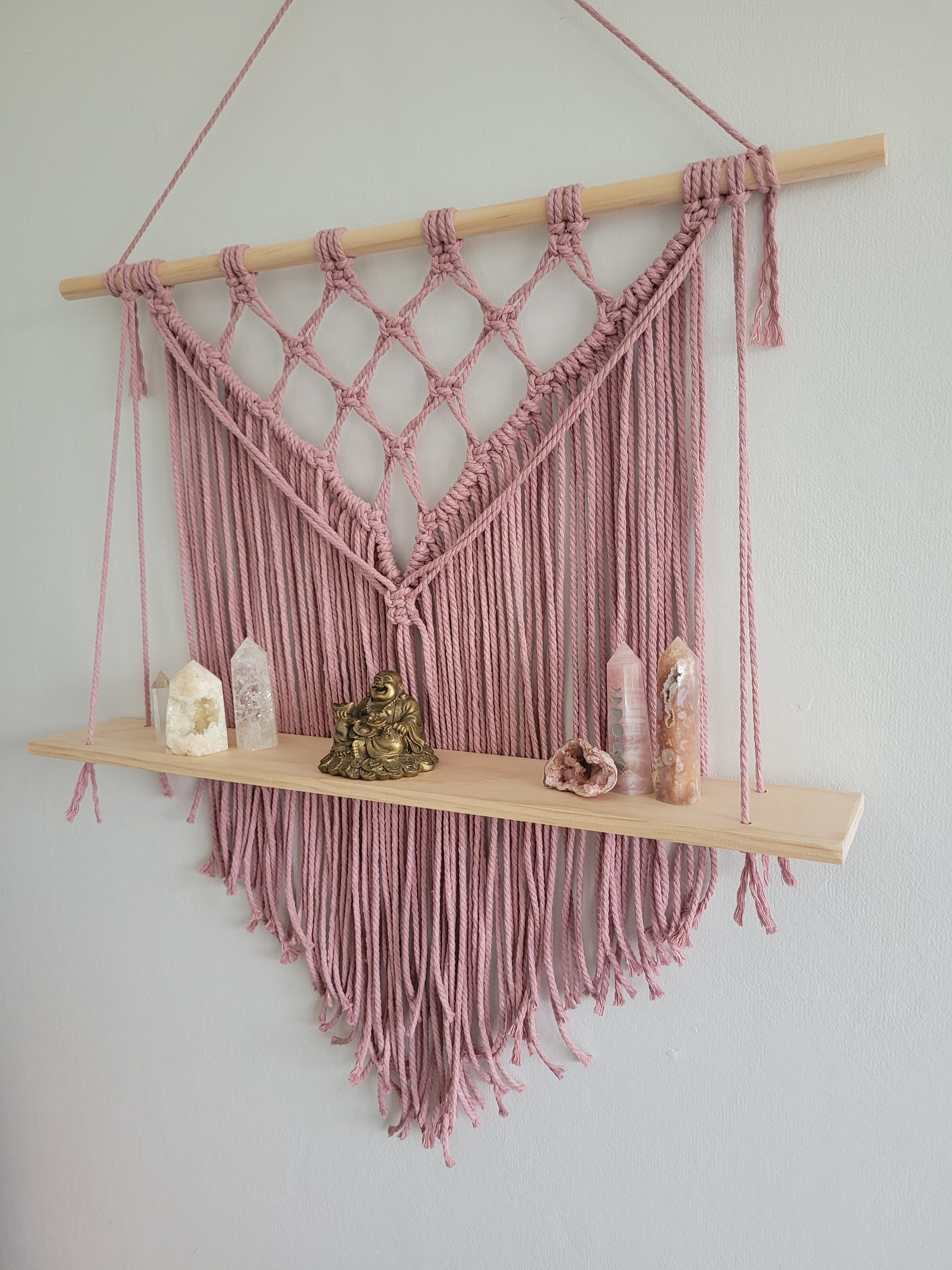 Macrame Shelf (Dusty Pink)