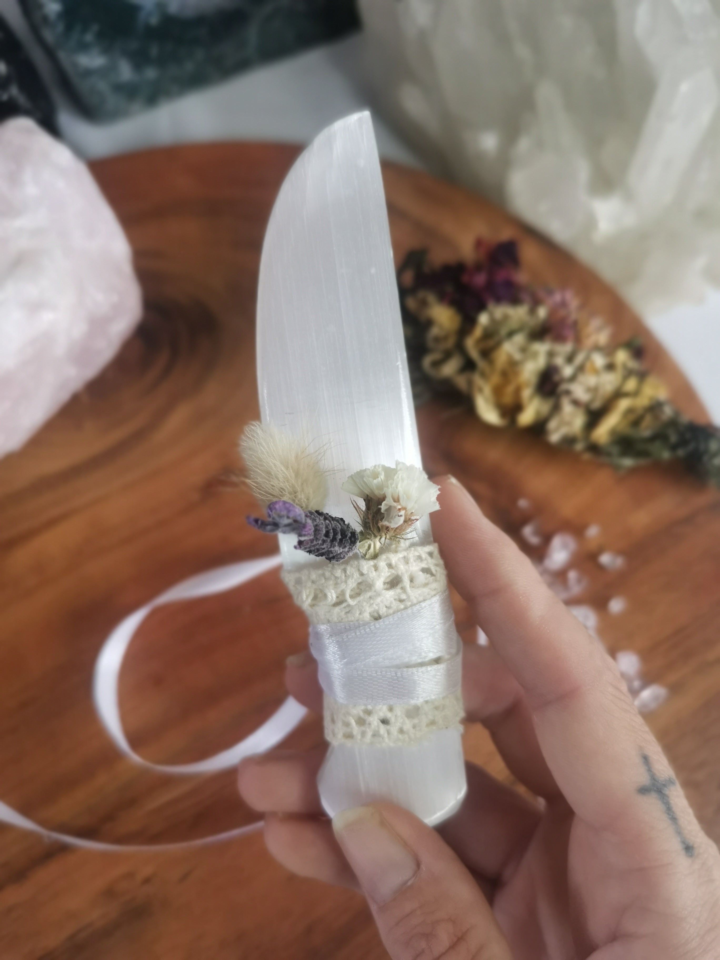 Satin Spar Ritual Knife