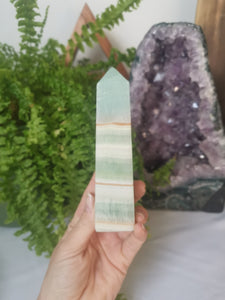 Banded Pistachio Calcite Tower