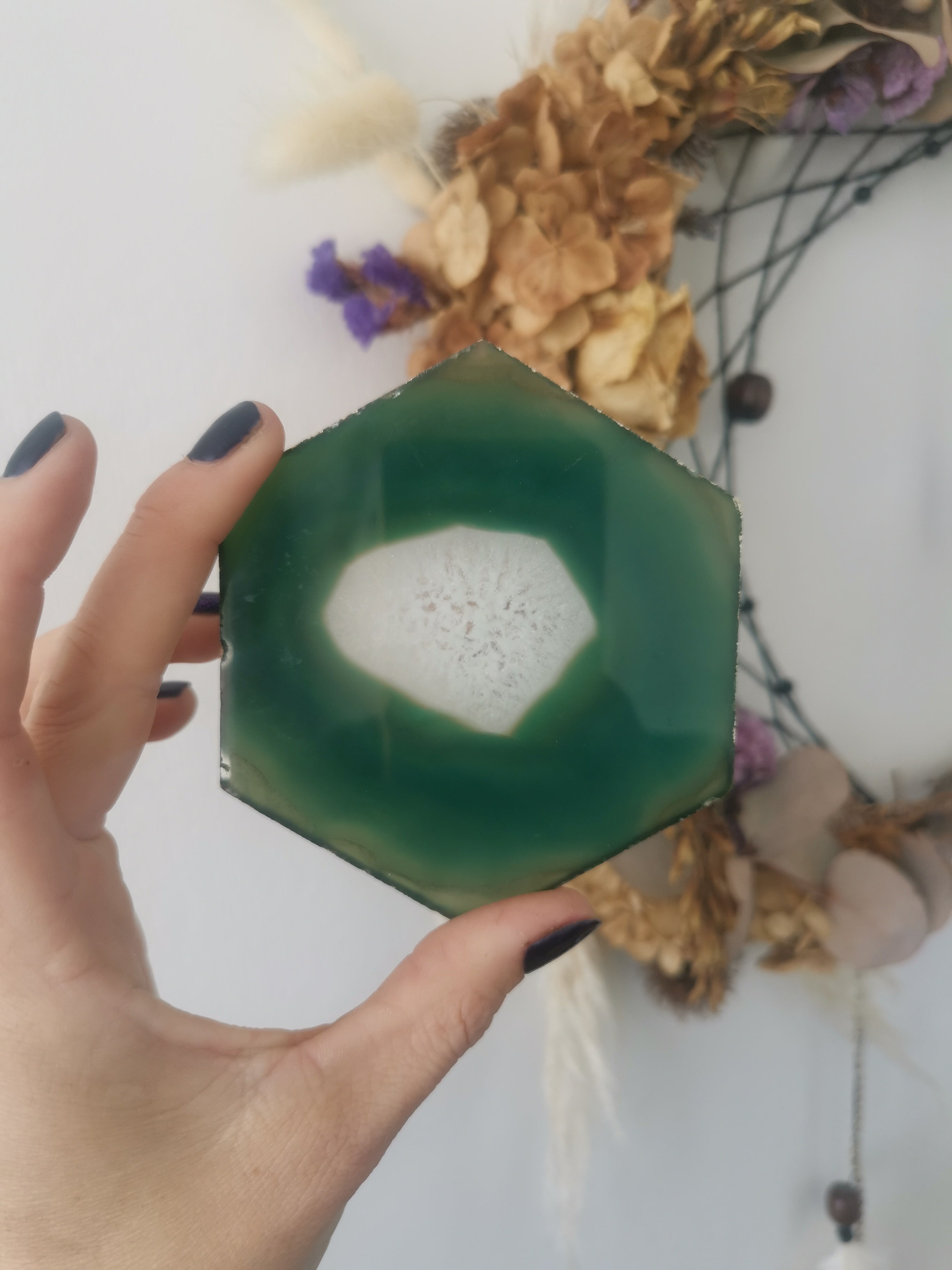 Dyed Green Agate Coaster